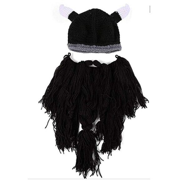 Halloween Costume Knit Mask Wig Beard Hat - Picture 2 of 2